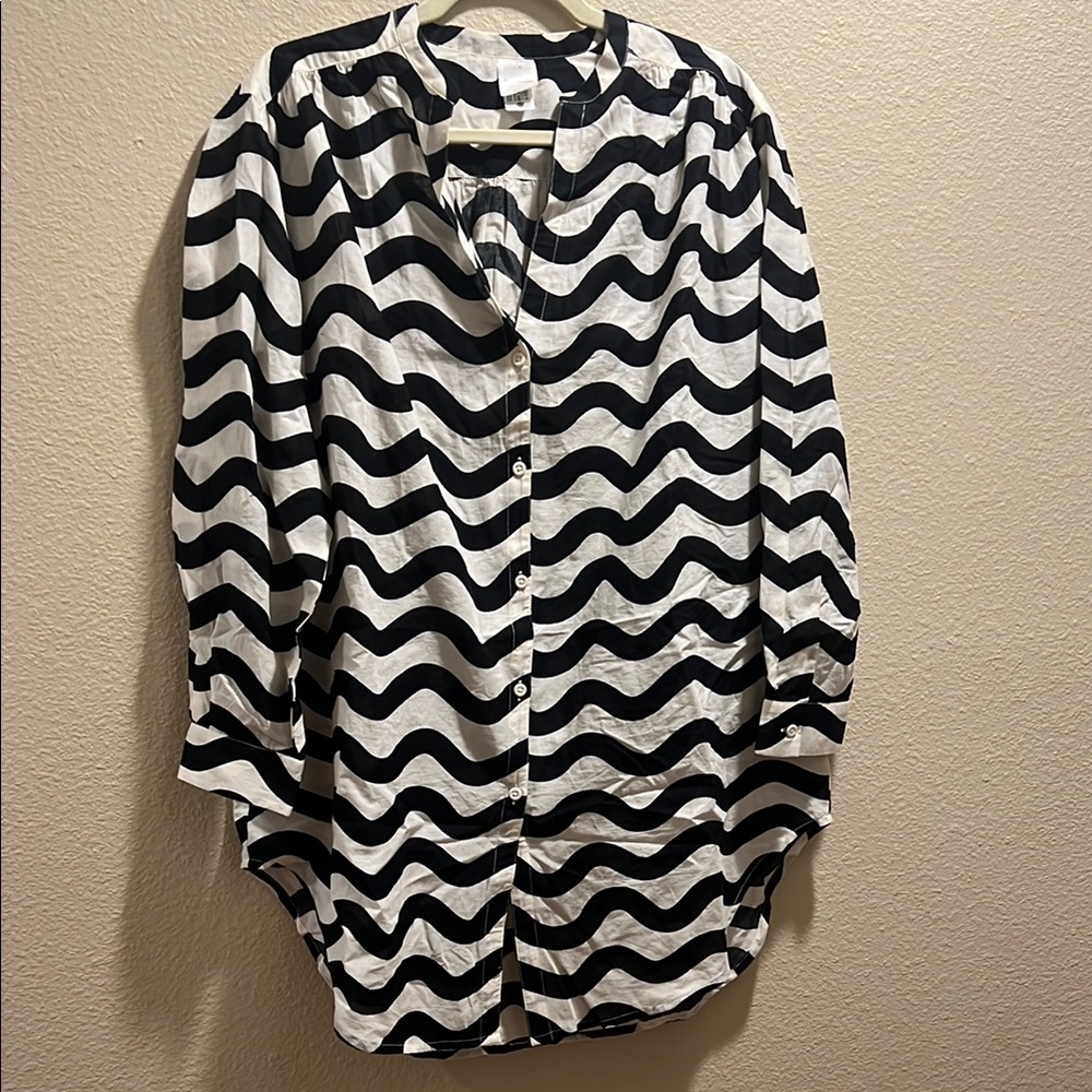 Unworn S/M Hanna Andersson Black/White Cotton Tunic Beach Cover-Up